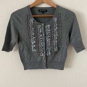 Express Gray Crop Cardigan Sweater Womens XS